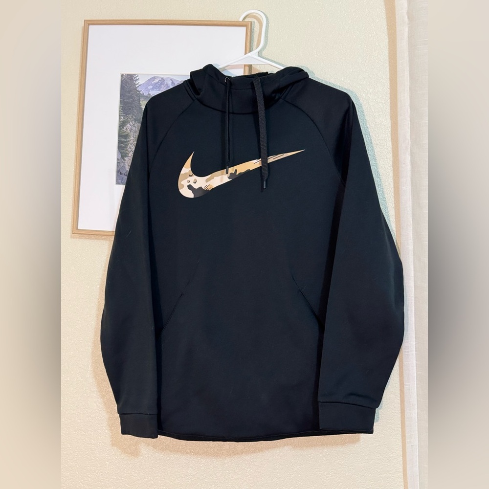 Nike Black Hoodie with Camo Logo